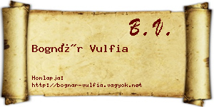 Bognár Vulfia névjegykártya